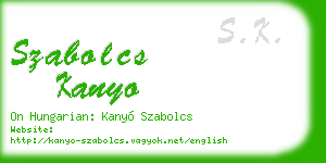 szabolcs kanyo business card