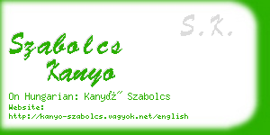 szabolcs kanyo business card